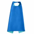 Capa de superhéroe de satén azul de doble capa para disfraces de Halloween para niños - 70x70cm / Tops / Azul + Azul Cielo