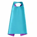 Leuchtend blaues und violettes doppellagiges Satin-Kinder-Superhelden-Cape mit Klettverschluss - 70x70cm / Oberteile / Himmelblau + Lila