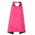 Capa de superhéroe de satén rosa de doble capa para disfraces de Halloween para niños - 70x70cm / Tops / Rosa Fucsia + Negro