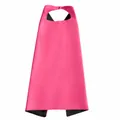 Leuchtend rosa doppellagiger Satin-Superheldenumhang für Halloween-Cosplay von Kindern - 70x70cm / Oberteile / Rosarot + Schwarz