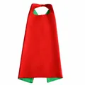 Roter und grüner zweilagiger Satin-Halloween-Umhang für Kinder-Cosplay-Kostüm-Outfits - 70x70cm / Oberteile / Rot+Grün