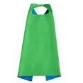 Capa de superhéroe de satén de doble capa verde y azul para cosplay de Halloween infantil - 70x70cm / Tops / Verde+Azul