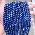 Fili di perle tonde naturali in lapis lazzuli afghano blu intenso per gioielli DIY - Un Filo 4mm / Circa 90 Perline / Grado 3A Blu Reale