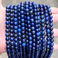 Fili di perle tonde in lapislazzuli naturale per la creazione di gioielli fai da te - Un Filo 4mm / Circa 90 Perline / Blu Reale Ottimizzato