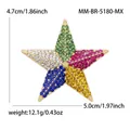 Vintage multi-colored rhinestone star brooch with precise size and weight measurements - Multi-color (5180-MX)
