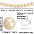Champagne 5.5cm large imitation pearl string DIY kit for wedding and stage decoration - 5.5cm, 10 Pieces/Pack / Beige