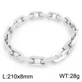 Poliertes silbernes Edelstahl-Gliederarmband für Herren, 8mm Breite und 210mm Gesamtlänge - Silber