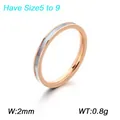 Elegant 2mm rose gold stainless steel ring featuring a white mother-of-pearl inlay - Rose Gold