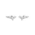 Élégantes boucles d'oreilles en argent 925 avec design en grappe de zircones - Clou à Vis / Argent 925 / Or blanc
