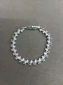 Elegantes silberfarbenes Armband mit rosa und weißen ovalen Zirkonia-Steinen besetzt. - Silber-Rosa