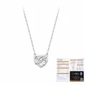 Elegante S925 sterling zilveren halsketting met vervlochten hart Moissanite hanger - Geweven Hart Stijl (MSN0269) / 925 zilver / 40+5cm / Zilver (Ingelegd met 9 Moissanieten)