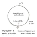 Detailed measurements of a stainless steel choker with a single crystal pendant. - Round Solitaire Choker (YYCH025007-P)