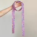 Bufanda de moda larga de poliéster morada con diseño de lunares de colores para mujer - Púrpura