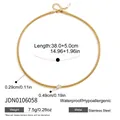 Elegant gold stainless steel snake bone choker necklace with marquise zircon pendant - Marquise Zirconia Snake Chain (JDN0106058)