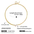 Vergoldete Edelstahl-Schlangenkette Choker-Halskette mit Marquise-Zirkonia-Steinen - Doppelter Marquise-Zirkonia Dünne Kette (JDN0106059) / 40+5cm / Gold