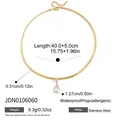 Vergoldete Edelstahl-Schlangenkette mit elegantem birnenförmigem Zirkonia-Anhänger - Birnen-Zirkonia Dünne Kette (JDN0106060) / 40+5cm / Gold