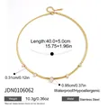 Goldene Edelstahl Schlangenkette mit fünf Zirkonia-Anhängern in Tropfenform - 5-Wassertropfen-Zirkonia Dünne Kette (JDN0106062)
