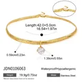 Goldene Schlangenkette aus Edelstahl mit rundem Zirkonia-Anhänger für Damen und Herren - Runder Zirkonia Dicke Schlangenkette (JDN0106063)
