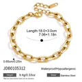 Eleganter 18K vergoldeter Edelstahl Gliederkettenarmband mit detaillierten Größenangaben - Ovales Gliederkettenarmband (JDB0105312) / 18+3cm / Gold
