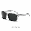 Polarized driving sunglasses with gray transparent frame and black lenses - 59-17-140 / Grey Frame / Black Grey Lens