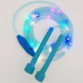 Professioneel LED-springtouw met blauwe handvatten en kleurrijke lichtjes voor kinderen - Hemelsblauw