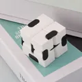 Infinity cube fidget toy in white and black, stress relief sensory gadget for adults - Box Packaging / White