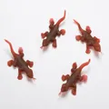 Set of four realistic reddish-brown plastic gecko lizard prank toys for April Fools' Day - Realistic Gecko
