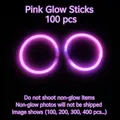 Pink fluorescent glow stick bracelets in circular shape for parties - Pink
