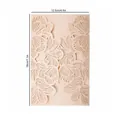 Λεπτομερείς διαστάσεις 12,5x18cm για την προσκλητήρια κάρτα γάμου με κοπή λέιζερ - Ελεφαντόδοντο