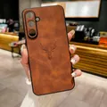 Coque de téléphone en cuir marron avec tête de cerf pour Samsung Galaxy A55 et A35 - iphone11 / Brun Foncé