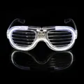 Clear frame LED shutter glasses with bright white glowing light for party events - White