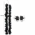 Vista dettagliata della ghirlanda di foglie d'acero nero da 100 cm con dimensioni - 100cm / Nero (1m-Stile B)