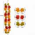 Dimensioni dettagliate della ghirlanda di foglie d'acero artificiale lunga 100 cm. - 100cm / Multicolore (1m-Stile C)