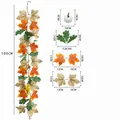 Dimensioni dettagliate della vite di foglie d'acero da 100cm con zucche e bacche - 100cm / Colori Autunnali (1m-Stile A)