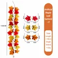 Kunstmatige esdoornblad slinger 100cm herfst decoratie voor Halloween en Thanksgiving - Rood Oranje Geel Afwisselende Stijl (1米仿真枫叶藤条-F) / 100cm