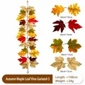 Kunstmatige esdoornblad slinger voor herfst decoratie, 100cm - 1m herfst veelkleurige stijl (3) / 100cm