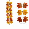 Realistische kunstmatige esdoornblad slinger van 100cm voor Thanksgiving en Halloween decoratie - 1m gember en oranje-rood stijl (12) / 100cm