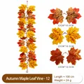 Realistische kunstmatige esdoornblad slinger van 100cm voor Thanksgiving en Halloween decoratie - 1m gember en oranje-rood stijl (12) / 100cm