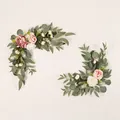 Eleganti festoni di fiori artificiali per insegne nuziali in rosa e bianco - Peonia Gipsofila / Set Fiori Insegna Peonia Gipsofila Misto