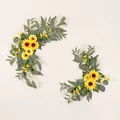 Two-piece artificial sunflower and greenery floral swag for wedding welcome signs - Sunflower Sign Flower Set