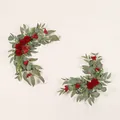 Artificial red rose and eucalyptus leaf floral arrangements for wedding welcome signs - Red Rose Gypsophila Sign Flower Set