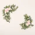Elegant pink and white artificial floral swag for wedding welcome signs and venue decor. - Peony Sign Flower Set