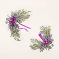 Artificial lavender and eucalyptus wedding floral swag set with purple silk ribbons - Lavender Sign Flower Set