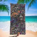 Toalla de playa de microfibra de secado rápido con patrón de mandala de animales. - Estampado de animales mandala colorido (4) / Paquete 140x70