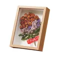 Ρουστίκ ξύλινη κορνίζα 3D shadow box για αποξηραμένα λουλούδια και διακόσμηση σπιτιού - Φυσικό χρώμα ξύλου - 5cm κοίλο / 7x7 ίντσες (17.8*17.8cm)