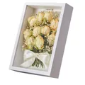 Elegant white shadow box frame with dried yellow roses for DIY crafts and home decor - 5cm Hollow / 5x7 Inches-(12.7*17.8cm) / White