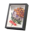 Elegant 3cm deep black shadow box picture frame for DIY dried flower bouquet display - 5cm Hollow / 4x6 Inches (10.1*15.2cm) / Black