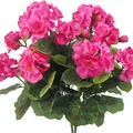 Vibrant pink artificial geranium silk flowers for elegant home interior decoration - Rose Red