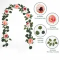 Realistic pink artificial peony and eucalyptus leaf garland, 175cm decorative floral vine - 8-Head Export Style Peony Vine (36 Groups Pink) / 175cm / Pink