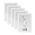 Set of 5 minimalist white wooden picture frames for wall gallery decor - 3.5x5 inch (8.9x12.7cm) / White